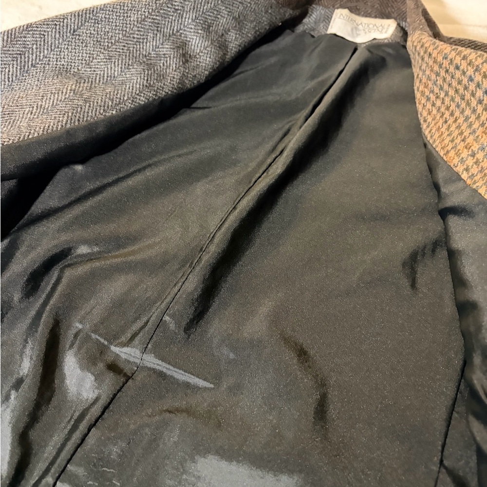 Patchwork Blazer - Brown, Gray, and Tan - image 6